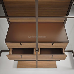 Vitrine de vitrine murale en verre modulaire en métal aluminium de luxe moderne minimaliste avec porte en acier lumière LED pour le salon - Product Image 5