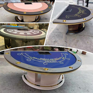 Tapis de jeu de casino YM en velours pour poker et Blackjack, tissu personnalisé couleur noir, pour jeu de Blackjack et aménagement de table de poker - Product Image 1