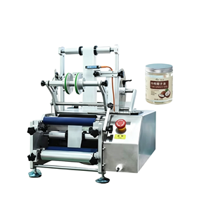 Machine d'étiquetage semi-automatique de bureau pour bouteilles rondes, machine à étiqueter les bouteilles de vin enroulables - Product Image 1