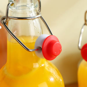 Venta al por mayor <span class=keywords><strong>caliente</strong></span> <span class=keywords><strong>de</strong></span> encargo <span class=keywords><strong>de</strong></span> oscilación superior redonda 250ml 500ml 8 oz 16 oz 32 oz Flip top <span class=keywords><strong>de</strong></span> vidrio transparente botellas <span class=keywords><strong>de</strong></span> Kombucha para Kombucha - Product Image 4