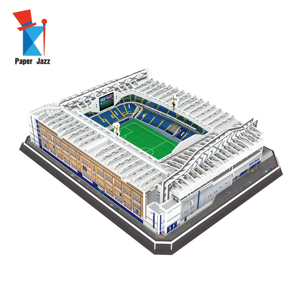 Penjualan langsung pabrik mainan kartun DIY untuk penggemar sepak bola suvenir hart lane Stadium putih puzzle busa 3D