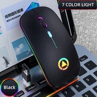 Souris sans fil rechargeable mini 2,4 G ultra-mince silencieuse avec LED pour ordinateur portable, prête à l'emploi, OEM
