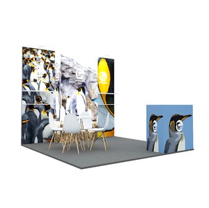 Cabina de exposición de Feria Comercial modular de aluminio reutilizable personalizada que incluye estantes de exhibición, escritorio de recepción con opciones de tamaño personalizado - Product Image 4