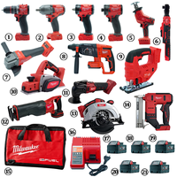Kit professionnel d'outils électriques sans fil Milwaukee pour la construction, la menuiserie et l'entretien