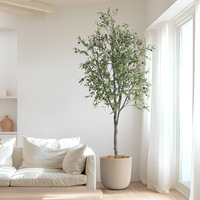 Arbre d'olivier artificiel réaliste 210-240 cm, arbre artificiel en plastique en pot pour décoration intérieure et extérieure