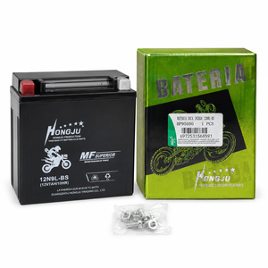 Batterie de moto au plomb-acide sèche pré-chargeée Hongju 12N9L <span class=keywords><strong>BS</strong></span> 12V 9Ah <span class=keywords><strong>MF</strong></span>, scellée et sans entretien, pour démarrage de moto, vente en gros - Product Image 2