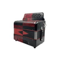 SEASOUND Professional OEM Accordéon à 31 boutons 12 basses JB3112A Conformation diatonique Corps en bois Accordéon en celluloïd rouge noir