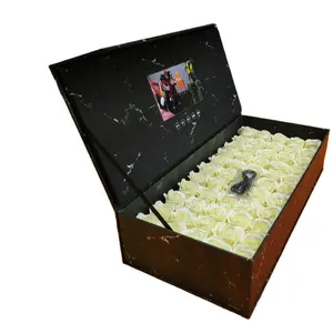 Bestseller Luxus Blumen kasten mit HD-Videobild schirm dekorative magnetische Geschenk boxen Rosen Verpackung Höchste Qualität Niedrigster Preis