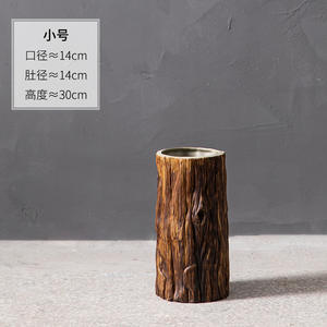 Jarrón grande con textura de corteza Pastoral de Jingdezhen <span class=keywords><strong>para</strong></span> patio Hotel Homestay y jardín maceta verde adorno suculento - Product Image 6