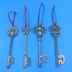 Christmas Tree Ornament Key Silver Plated Hanging Decor 15cm DIY Decoration - Product Image 4
