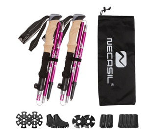 Bastones de Senderismo Plegables Multifuncionales Ajustables Ligeros de Aleación de Aluminio TREK-Z, Acero de Tungsteno y Carbono - Product Image 2