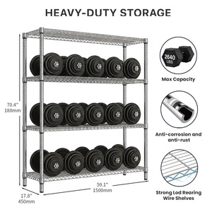 MZG NSF Chrome 4 Tier Wire <b>Shelving</b> <b>Unit</b> Heavy Duty Commercial <b>Storage</b> Rack Mobile Metal Supermarket Shelves - Product Image 3