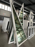 Fenêtres en aluminium à triangle fixe de nouvelle conception avec verre triple réfléchissant vert clair