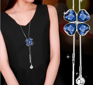 批发时尚水钻鱼项链女长链项链 - Product Image 4
