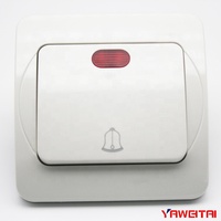 Interruptor de timbre con luz, pulsador de botón estándar europeo 10a 220-250v, Dingdong, 1 banda