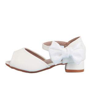 Summer New Children's Sandals Fashion <b>White</b> Bow Hollow Sandals Thick <b>Heels</b> Open Toe Sandals Princess Performance Shoes - Product Image 6