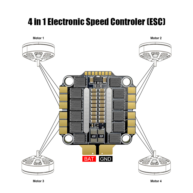 Drone 4-in-1 ESC Mini Quadcopter 2S 60A Ultra-Compact 18x18mm Plastic Low Voltage Protection Drone Flight Controller Speedybee