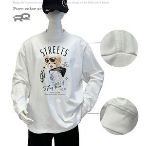 Camiseta de Manga Larga con Estampado Animal, Estilo Casual para Hombre, Nueva, Marca Americana, 100% Algodón, Otoño, Anti-Pilling, para Adolescentes - Product Image 3