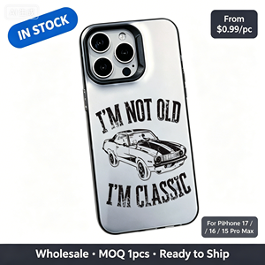เคสโทรศัพท์ลายเส้นรถวินเทจเรโทรแบบด้าน TPU พร้อมคำพูด 'I'M CLASSIC' ป้องกันแรงกระแทกสำหรับ iPhone 17 16 15 14 13 <span class=keywords><strong>Pro</strong></span> <span class=keywords><strong>Max</strong></span> - Product Image 1