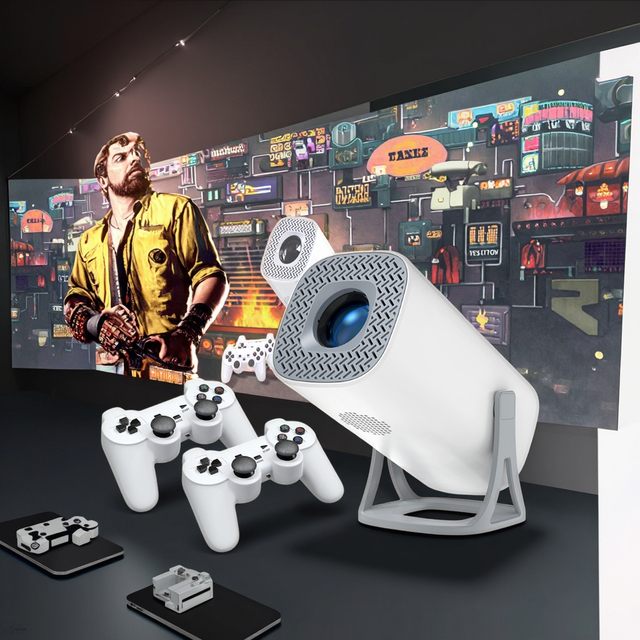 Free Design Custom Logo S40  Projector Portable Smart Android 11 2-in-1 Video Game Console with 36000+ Games Mini Projector