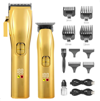 Tondeuses à cheveux en métal entières de vente d'usine et ensemble de toilettage de tondeuse pour hommes ensemble complet sans fil de tondeuse à cheveux professionnelle de barbier