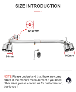 Difusor Trasero <span class=keywords><strong>M</strong></span> para BMW Serie 1 118i F20 2013-2016, Puntas de Escape Cuádruples, Acero Inoxidable, Fibra de Carbono, Plateado y Negro - Product Image 2