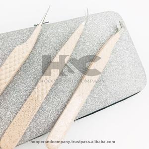 Nouvelles pinces à cils en acier inoxydable couleur pêche en gros, logo personnalisé, pinces à extensions avec emballage durable, vison - Product Image 2