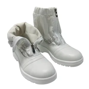 Campione ALLESD disponibile senza polvere di colore bianco punta in acciaio ESD stivali da lavoro antistatico per officine elettroniche