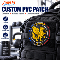 Patch en PVC souple avec logo personnalisé, écusson en caoutchouc 3D Aigle Tricolore Alpha pour vestes, casquettes et sacs, vêtements AWELLS