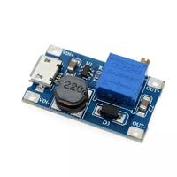 10 buah/lot DC Step Up Power Supply Booster MT3608 untuk mengganti XL6009 Micro USB 2A dapat disesuaikan 2-24v untuk 28V modul Step-up