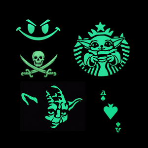 Patchs en feutre réfléchissants phosphorescents <span class=keywords><strong>Yoda</strong></span> Baby Domino découpés au laser faits à la main écologiques pour sacs vêtements chapeaux - Product Image 1
