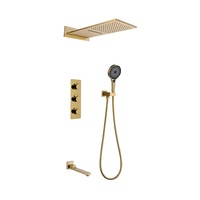 Nouveau Système de Douche Pluie en Laiton de Haute Qualité, Design Moderne Chromé, Mitigeur Monocommande, Fixation Murale avec Barre Coulissante, pour Hôtels