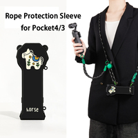 Étui de protection créatif portable de haute qualité pour Pocket 3/4, motif graffiti cheval et lettres, avec dragonne et bandoulière