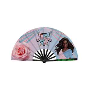 Grand ventilateur de sororité Phi Delta <span class=keywords><strong>Kappa</strong></span> de 33cm pour fille africaine Clack personnalisé Clapping Folding Clapper Carnaval Accessoire plastique Ventilateur à main - Product Image 6