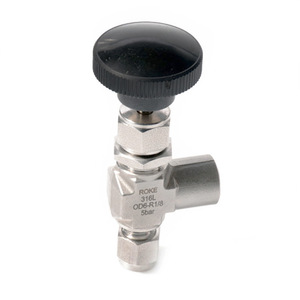 วาล์วเข็มสแตนเลส 316L OD6-R1/8 5 บาร์ ข้อต่อแบบขันเกลียวในมุมฉาก - Product Image 1