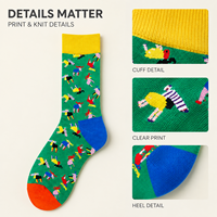 Chaussettes personnalisées OEM Mushafier pour adultes, en polyester/nylon/coton/fibre de bambou/laine, résistantes aux déchirures, séchage rapide, imprimées