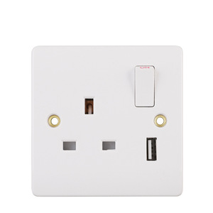 Presa a Muro Britannica a Tre Fori <span class=keywords><strong>Serie</strong></span> BG con 3 Uscite, Interruttore con NFC, Presa di Corrente Domestica <span class=keywords><strong>Bianca</strong></span> Tipo 86, Materiale PC Resistente al Fuoco - Product Image 3