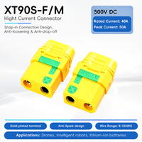 Connecteur de câblage XT90S femelle anti-arc anti-étincelle avec boucle de verrouillage sécurisée, contacts en laiton plaqué or, 45A, boîtier PA pour la course RC