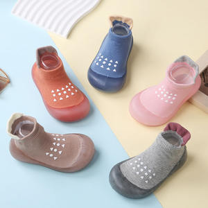 Vente Directe Usine Printemps Chaussons Chaussettes Anti-Dérapantes en Caoutchouc Tricotées en Coton pour Bébé Fille Garçon Premiers Pas - Product Image 2
