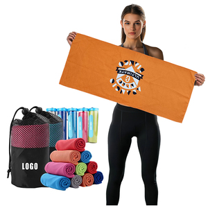 Serviettes personnalisées écologiques imprimées numériquement, séchage rapide, en microfibre éponge, pour la gym et le sport, logo personnalisé - Product Image 1