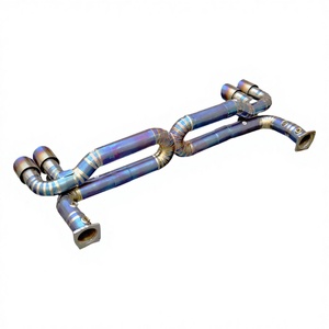 Vortex Titanium Straight Pipe fits Porsche 911 991.2 Turbo S Performance Racing Exhaust System Burned Blue X-Pipe <b>Kit</b> - Product Image 1