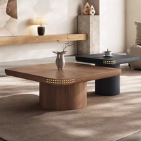 Style nordique rétro salon maison en bois massif carré haut bas combinaison Table basse moderne imbriquée