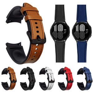 Correa de silicona + cuero para <span class=keywords><strong>Samsung</strong></span> <span class=keywords><strong>Galaxy</strong></span> <span class=keywords><strong>Watch</strong></span> 7 6 <span class=keywords><strong>4</strong></span>/5 Pro 40mm <span class=keywords><strong>44mm</strong></span> Band 6 <span class=keywords><strong>4</strong></span> Classic 47 43mm 46mm Correa de repuesto - Product Image 2