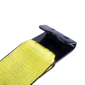 5400lbs 4 Zoll Heavy Duty Custom Yellow Winch Strap mit Flach haken für LKW Flach bett Cargo Control