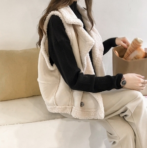 Liu <span class=keywords><strong>Ming</strong></span> Producto Popular De Moda Coreana Para Mujer Chaleco Sin Mangas De Piel De Borrego Sintética Para Invierno Abrigos Y Chaquetas - Product Image 5