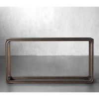 Table console moderne de luxe en bois massif pour salon intérieur, design élégant et transitoire, idéale pour atelier