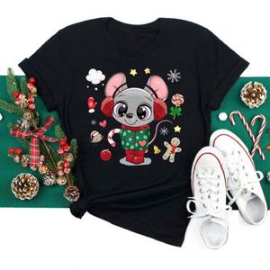 <span class=keywords><strong>T</strong></span>-<span class=keywords><strong>shirt</strong></span> Estiva alla Moda con Stampa Natalizia, Maglietta Larga Personalizzata con Collo a O, Stile Retrò per <span class=keywords><strong>Donna</strong></span> - Product Image 3
