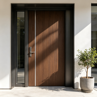 Porte intérieure en bois WPC de 50 mm en noyer sur mesure, sans peinture, étanche, pour hôtel, appartement, chambre à coucher
