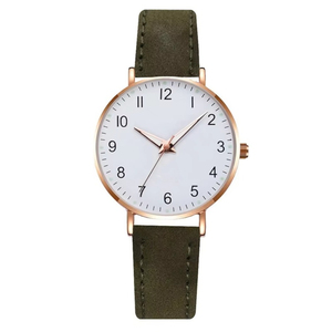 Montre à quartz lumineuse, design minimaliste, cuir givré, montre-bracelet numérique décontractée - Product Image 3
