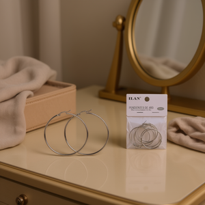 Orecchini a Cerchio Ilan 20mm Placcati Argento, Gioielli alla Moda - Product Image 2